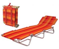 Lettino prendisole righe rosse Lung. 191 Larg. 55,5 cm.