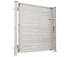 Festnight Cancello da Giardino, Cancello Ferro Battuto, Cancelletto Giardino, in Acciaio Inossidabile 100x100 cm