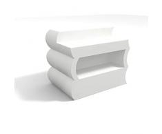 Kloris Bancone Lounge Bar per Interno ed Esterno in Resina Clipper Bianco con Illuminazione