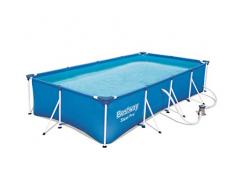 Bestway - Piscina rettangolare con pompa filtrante, in acciaio Pro, 4 m