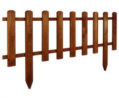 Floranica® 4 x Stecca Recinzione Ornamentale in Legno, per Giardino, Prato, Cortile - steccato in 3 Colori, impregnata, Lunghezza 105 cm, Colore:Marrone, Taglia:30 cm Altezza. 4x105 cm Lungo