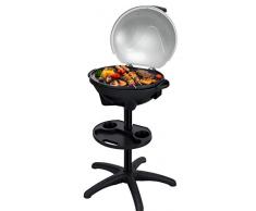 Senya SYCK-G045 - Barbecue elettrico da tavolo con coperchio staccabile, superficie di cottura 44 x 33 cm, piastra in alluminio pressofuso, termostato regolabile, 2400 W, grigio