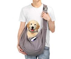 Borsa a Tracolla Porta Animali Domestici, Adatta Per Cani e Gatti Di Taglia Media, Carico massimo 20~25 Libbre Comoda, Perfetto Per La Passeggiata Quotidiana, Attività allAria Aperta e Avventura