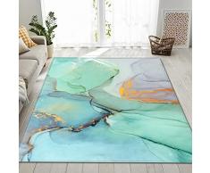 Mateju Tappeto Salotto Moderno, 3D Marmo Tappeti Camera da Letto, rug Cucina Antiscivolo Lavabile per Tavolino da Salotto,Bagno,Tappeto Bambini Cameretta (40x60cm,Grana di Pietra)