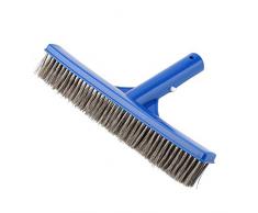 Spazzola in Acciaio for Piscina - con Setole in Acciaio Inossidabile Muri Puliti di Stagno, Spa, 10 Pollici