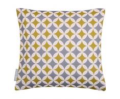 Design Impermeabile Morocchino Giardino Esterno Cuscino - Grigio & Mostarda Bahia, "Marrakech" Collezione - Progettato Stampato & fatti a mano nel Regno Unito - Set of 2, 50 x 50 cm Cushions