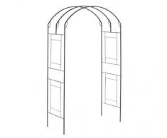 Dehner Rose Arco Square, ca. 238 x 58 x 118 cm, Ferro, Verniciato, zincato a Caldo, Nero