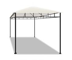 Kios - Gazebo da giardino 3x4 mt in ferro battuto. Gazebo da giardino in ferro con telo di copertura in poliestere color ecrù