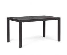 Yellow shop - Tavolo da giardino rettangolare allungabile per esterno in alluminio L140/210xP77xH75 cm HILDE Antracite, Bianco o Coffee (Antracite)