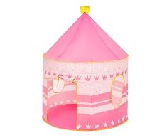 Baroni Toys Tenda da Gioco Rosa con Corone per Bambini 3+, Borsa per il Trasporto, Tenda Giocattolo per Interni e Esterni, Casetta per Bambini, Giochi per Bambini