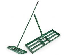 COSTWAY Rastrello Livellatore per Prato, Livellatore Giardino con Piastra Grande e Impugnatura Ergonomica, Rastrello Livellante per Prato, Campo da Golf, Fattoria e Pascolo (75 x 25 cm)