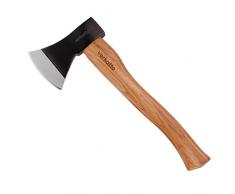 Mivos Accetta Ascia di Legno 600 g - Accetta da Taglio con Testa in Acciaio al Carbonio e Manico in Legno di Hickory - Ascia Universale per Giardino e Campeggio - Piccola Ascia da Spacco