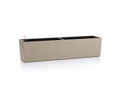 Lechuza BALCONERA Stone 80 - Vaso da fiori per interni ed esterni, con foro di drenaggio e substrato per piante, in poliresina H19 L79 W19 cm, colore: Beige sabbia