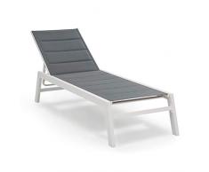 blumfeldt Renazzo Lounge - Lettino Prendisole, Lettino da Giardino, Superficie: 186 x 56 cm, Schienale Regolabile in 6 Livelli, Superficie Imbottita Idrorepellente, ComfortMesh, Grigio