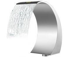 Happybuy Cascata per Piscina da 30x60x45 cm, Diametro interfaccia da 6,35 cm per Fontana per Piscine Interrate o Laghetti Giardino, Fontana Gioco dAcqua in Acciaio Inossidabile, Rilassante Benessere