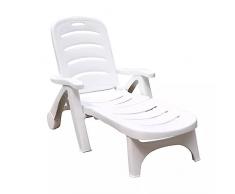 ZzZana Pieghevole Patio Chaise Lounge, Giardino Regolabile Sedia Reclinabile da Giardino con Ruote per Piscina, Cortile, Terrazza, Portico, Giardino