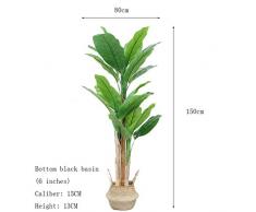 BOWCORE Falso Pianta Artificiale Tropicale Banano 150cm Quasi Naturale Banano Artificiale con Carrello for la casa Garden Office Store Decoration Grande (Color : A)