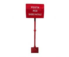Aurora Store Cassetta Postale Rossa Lettere Buca delle Letterine Babbo Natale in Latta Americana Natalizia con Supporto in Metallo h. 80 cm porticina apribile Scritte a Rilievo Esterno (80 cm)