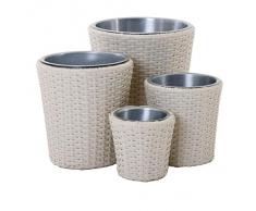 POTS completano in Polyrattan Mod. Tappeto Colore bianco Box settembre 4 Parti