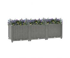 Tidyard Fioriera Rialzata,Letto Rialzato da Giardino,Fioriera da Esterno Grande,Letto da Giardino Rialzato,Fioriere da Giardino,Vaso da Esterno,Rettangolare,120x40x38 cm in Polipropilene