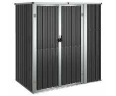 Tidyard Capanno,Casetta,da Giardino,per Esterno con Porta in Acciaio Zintato,Antracite,161x89x161 cm,Capanno da Giardino in Acciaio,Capanno Attrezzi Acciaio,Casetta Attrezzi,Casetta Acciaio Lamiera