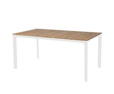 Estosa - Tavolo da Giardino Modello Enna, Tavolo Da Esterno per Arredo Giardino con Struttura tubolare in Alluminio e Top in Polywood, Tavolo Da Pranzo (Bianco, 180x100)