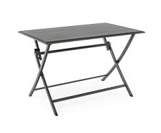 Decorspace Tavolo pieghevoleElin in alluminio dogato da esterno per giardino e veranda (Tavolo 110 x 70 cm, Antracite)