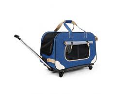 PETEMOO Trasportino per Animali Domestici, Carrello Confortevole per Cani e Gatti, Trolley Zaino Pieghevole per Viaggio