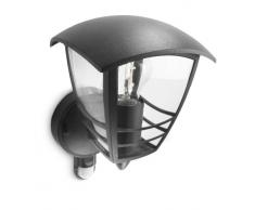 Philips Creek Lampada da Parete da Esterno, con Sensore, Lanterna Up, Alluminio, Nero