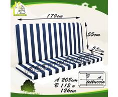 Buonocore A&B Nuove Idee Cuscino per Dondolo 4 posti 170 Cm Bianco/Blu