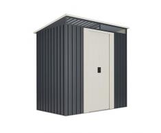 wasabi Stark - Casetta da Giardino in Metallo, Grigio Antracite, 2,3 m2, 121 x 195 x 196 cm