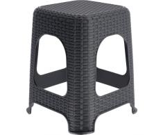 KADAX Sgabello in plastica, fino a 120 kg, sgabello in rattan con piedini antiscivolo, sgabello da bagno, sgabello leggero, sgabello da giardino, sgabello (antracite)