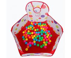 Amison - Vasca esagonale a pop up, a pois, per bambini, per giocare, portatile, utilizzabile come tenda, contenitore per giocattoli