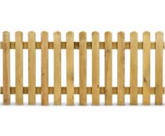 ITALFROM Steccato in Legno di Pino L.200 x H 80 Staccionata Doghe per Recinzione Giardino Aiuole