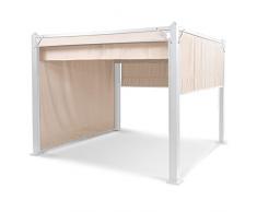 Blumfeldt Pergola Impermeabile con Tetto Retrattile, Pergola 3x3 Stabile con Lati, Gazebo Pergola in Metallo e Alluminio, Pergola da Giardino Anti UV, Tendone da Giardino, Tetto e Lati in Poliestere
