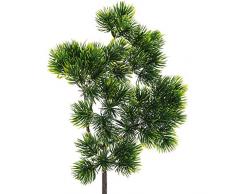 QZENENE 6 pezzi rami di pino artificiale fai da te, 45 cm foglie verdi Ghirlanda di aghi artificiali verde cespuglio cespuglio finto arbusti tavolo centrotavola per ghirlande casa vacanze