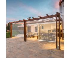 FUFU Tende a Rullo Trasparente Tenda a rulli impermeabili da 205 cm su misura for anello di rulli, tende da rulli for pergola for pergola, PVC trasparente roll up tapparelle for esterni gazebo windows