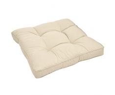 Beautissu Cuscino Lounge da Esterno XLuna - Comoda Seduta 40x40x10cm - per mobili e Arredamento da Giardino - Beige