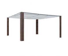 N/O Goditi Lo Shopping con Gazebo con Tetto in Polyrattan 400x400x200cm Marrone e Crema