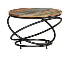 Homgoday Tavolino da Caffè 60x60x40 cm in Legno Massello di Recupero, Tavolino da Salotto, Tavolinetto da Soggiorno, Tavolo per Ufficio Camera da Letto Giardino