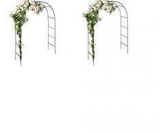 defacto - Arco da giardino per rose e rampicanti, 230 x 118 x 40 cm, in metallo, colore: DF-002, antiruggine, 2 pezzi