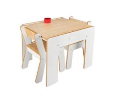 Little Helper FSD02-3 Tavolino con Portamatite e 2 Sedie per Bambini, Bianco
