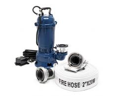 Wiltec Pompa per acque reflue 1100W Portata 15000l/h con Tubo da 20m Pompa a Immersione