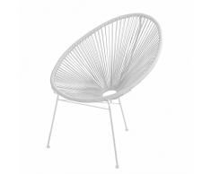 VERDELOOK Poltrona da Giardino Alba, mobili da Esterni, 72x90 cm, Bianco