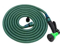 Jardinax Tubo Acqua Giardino 30 metri Flessibile e Estensibile con Pistola e Attacco per Rubinetti, Canna Irrigazione Espandibile per Innaffiare