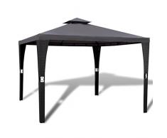 FZYHFA Gazebo in Polirattan con Tetto Grigio Scuro 3 x 3 m Gazebo Pieghevole Gazebo eurolandia Gazebo Impermeabile