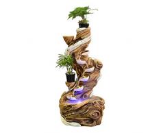 Decorazione dellhome office 23,6 pollici a cascata Indoor Fontana moderna tavolo Piano fontana di acqua con atomizzatore LED Decorative Fontana Ufficio Soggiorno tavolo Waterfall Fontana decorativa