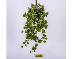 Edera artificiale su stelo, 225 foglie, verde, 70 cm - Pianta rampicante / Edera decorativa - artplants