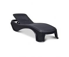 Salotto per esterno in resina poltrone tavolino lettino prendisole per giardino e veranda (Lettino prendisole)