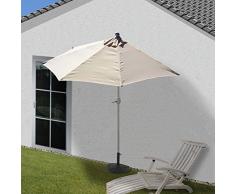 Ombrellone da balcone salvaspazio Parla Plus 145x285x252cm ~ avorio con base